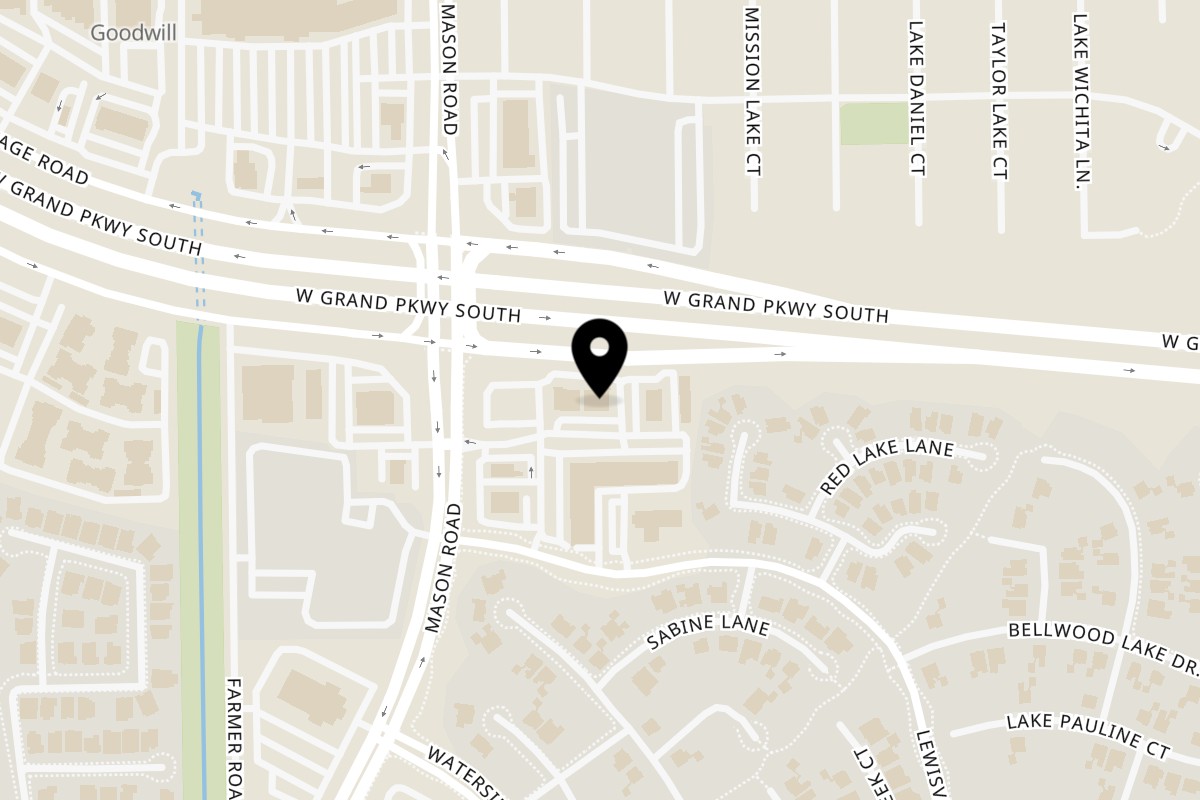 Map showing the location of Kati Thai Eatery on 8122 W Grand Pkwy S #300 in Richmond